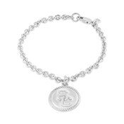 USC Trojans Sterling Silver SC Interlock with Rope Border Charm Bracelet